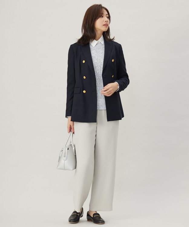 J.PRESS LADIES パールボタン デコカラー 付け襟 ホワイト系