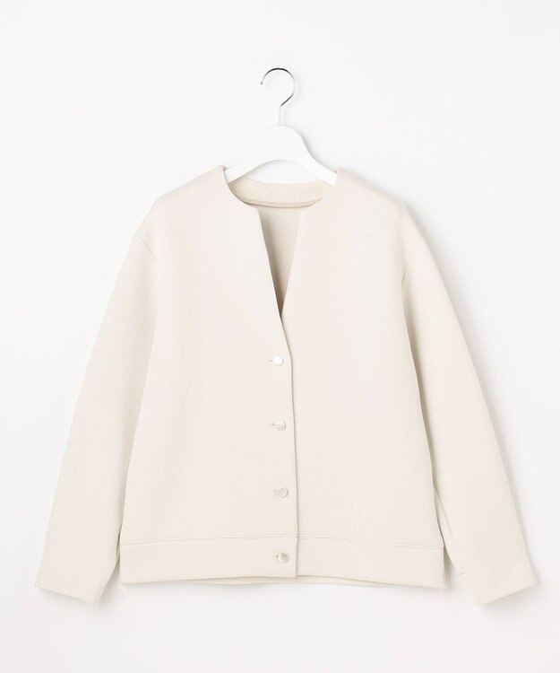 J.PRESS LADIES ダンボールジャージー ブルゾン ライトベージュ系