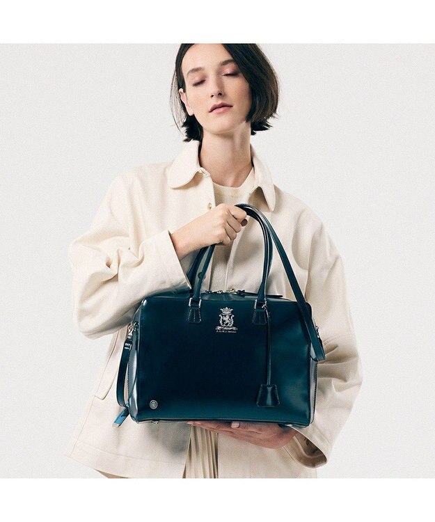 A.D.M.J. 【牛革】カルヴィ/イタリアンレザーボストンL ネグロ