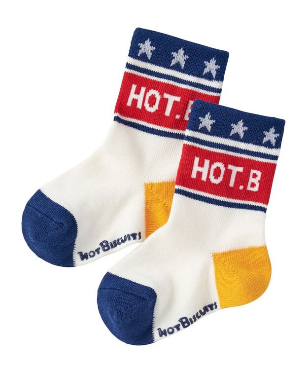 MIKI HOUSE HOT BISCUITS 【9-19cm】 クルー丈 ソックスパック2足セット ブルー