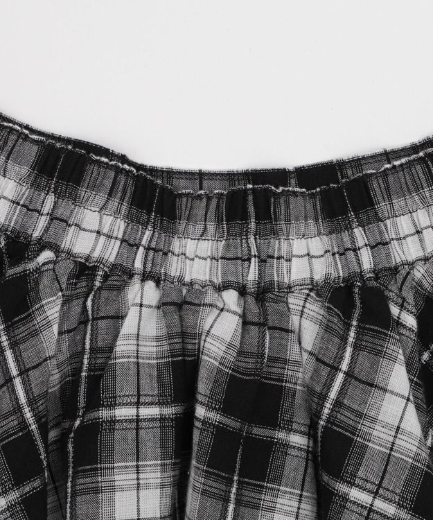 WEGO ランダムヘムチェックミニスカート ブラック