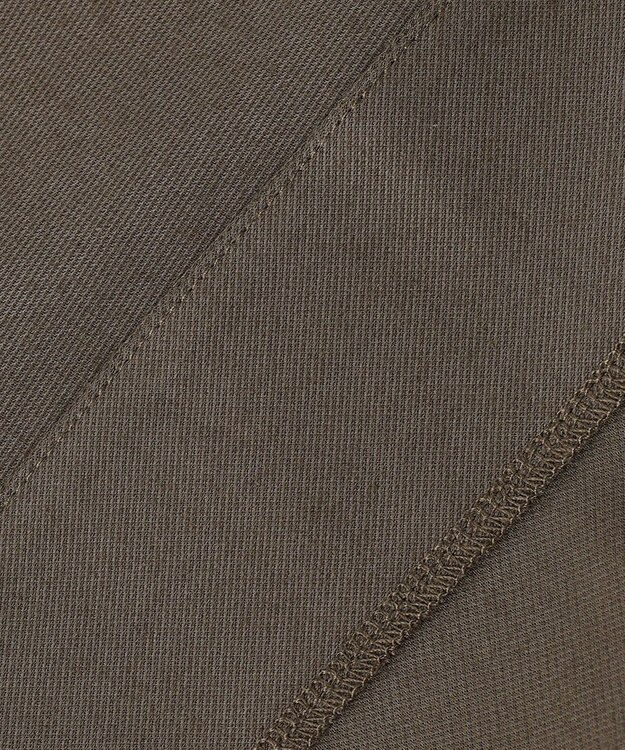 自由区 【洗える】コンビネーションシャーティング パフスリーブ カットソー ブラウン系