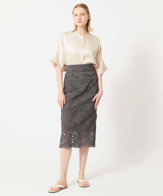 BEIGE， NARCISSUS / レーススカート Slate