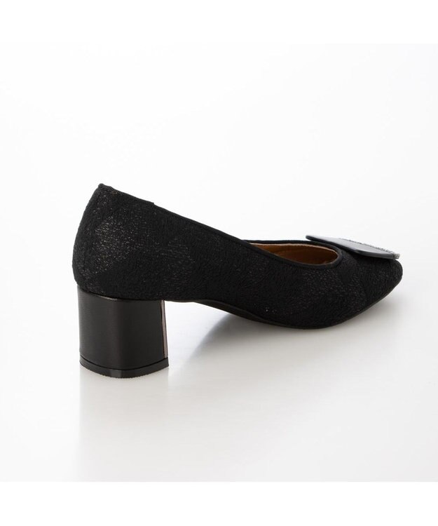 MODE ET JACOMO <MODE ET JACOMO>メタリックアクセント スクエアパンプス ブラックキジ