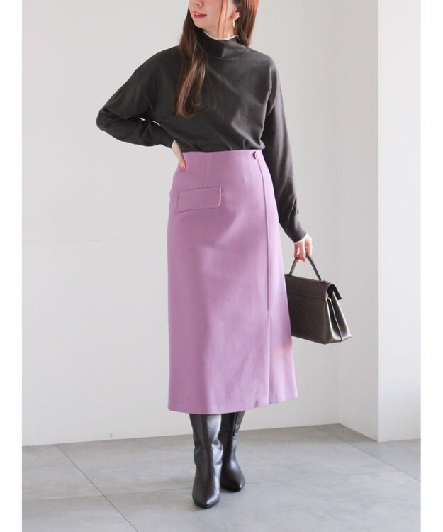 Te chichi バックパールニット チャコールグレー