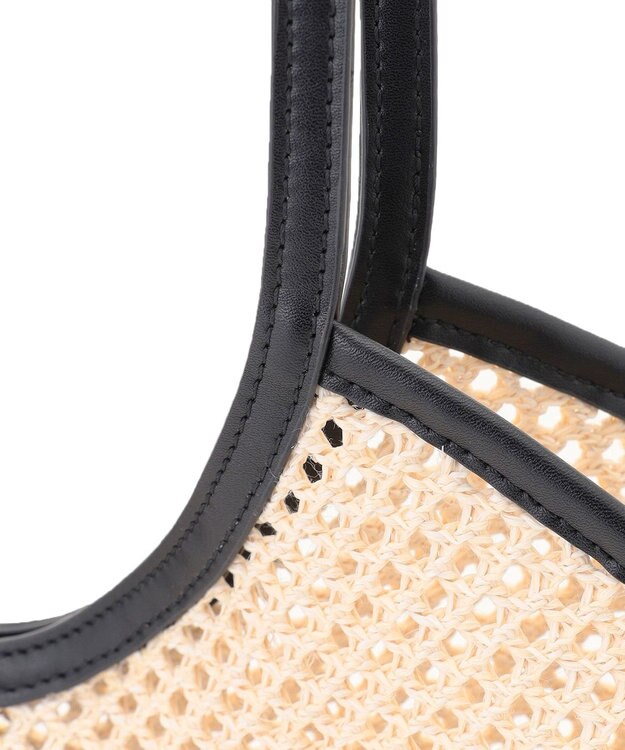 23区 【先行予約】メッシュコンビ ポーチ付き トートバッグ ベージュ×ブラック