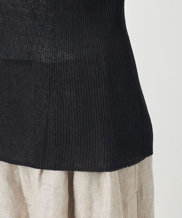 23区 S 【GOLD LABEL】コットンリネンシアー ニット ブラック系