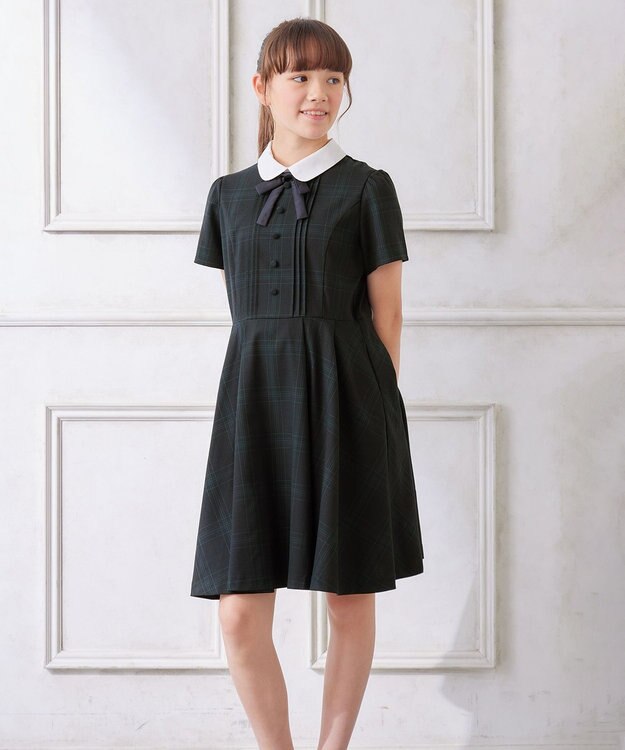 ANY KIDS 【WEB限定/any FAM JUNIOR】半袖 ワンピース ネイビーチェック