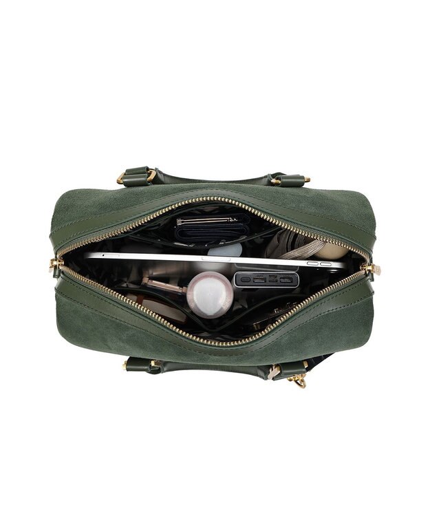 style code 【VerdeVari/ヴェルデヴァリ】スエードボストンバッグ ダークグリーン