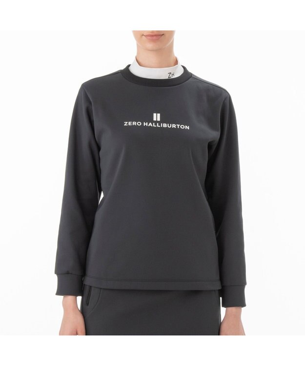 ZERO HALLIBURTON 【洗える】超軽量ロングスウェット 82747 軽い トレーナーストレッチ 保温 ゴルフ ZHG-W10a ブラック