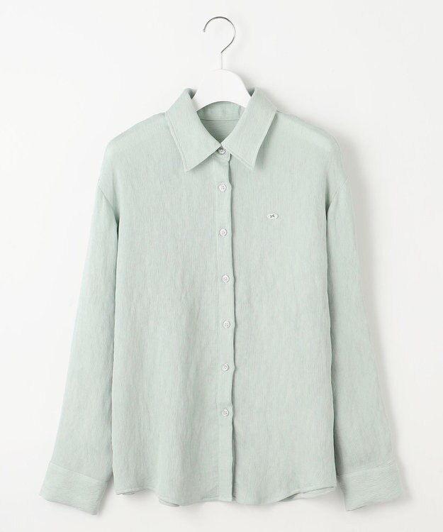 Feroux ナチュラルタッチ 楊柳 シャツ グリーン系