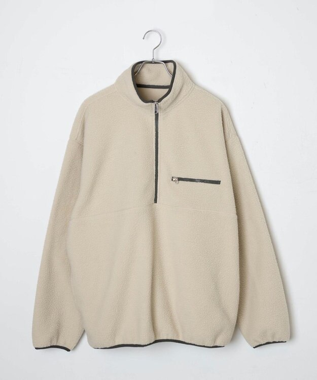 WEGO フリース ハーフZIPプルオーバー ベージュ