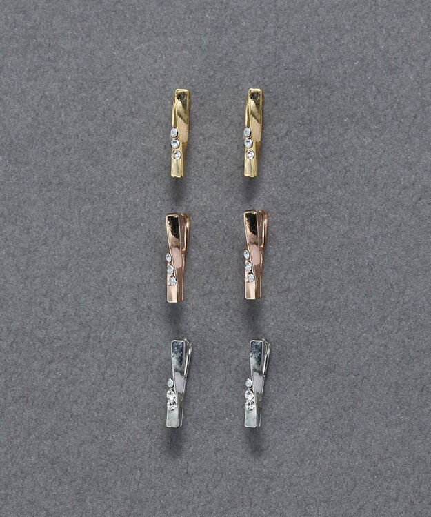 Phoebe 【金属アレルギー対応】【痛くないシリーズ】ツイストバービジューライトフィットイヤリング　シルバー シルバー