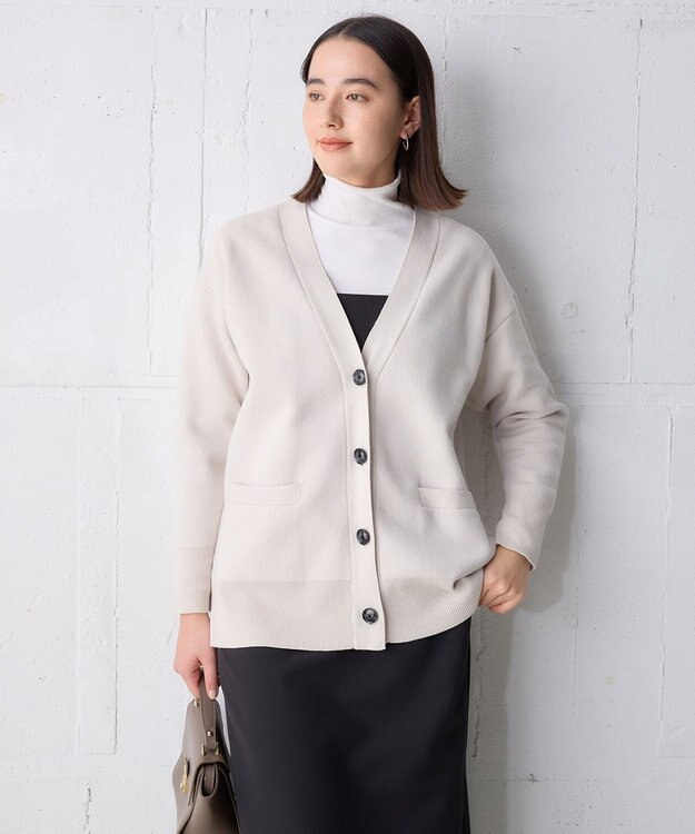 UNFILO スポンジニット カーディガン グレージュ