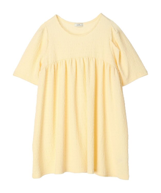 earth music&ecology ジャガードギャザーチュニック Light Beige