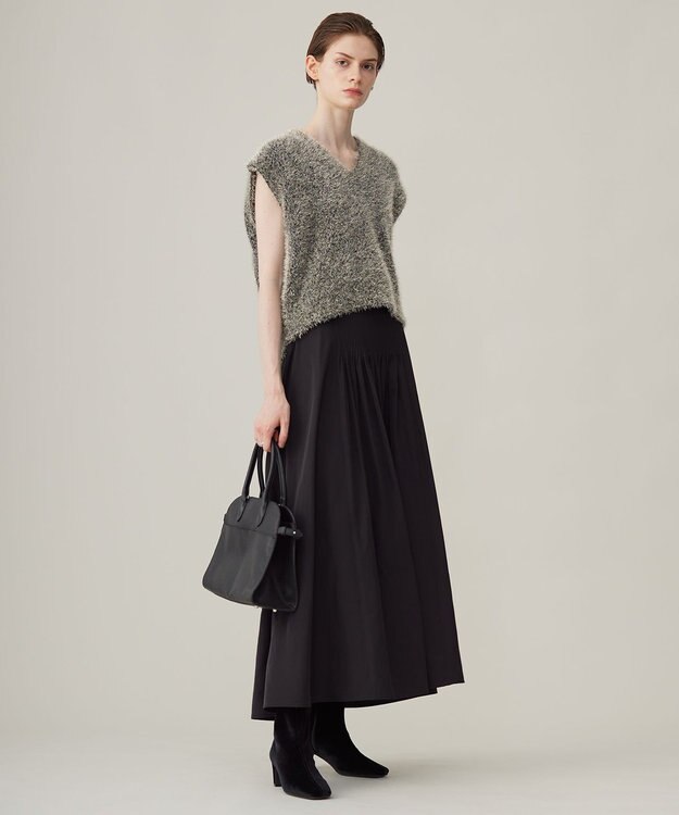 ICB 【洗える】 ルレックスファー ベスト ブラック系