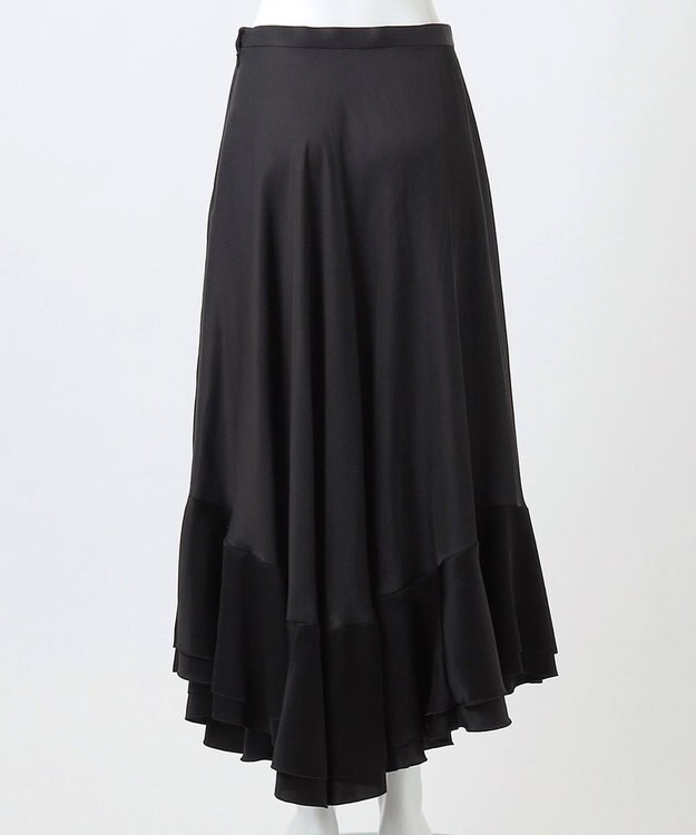 23区 【エステータ】ドレープサテン フレアスカート ブラック系