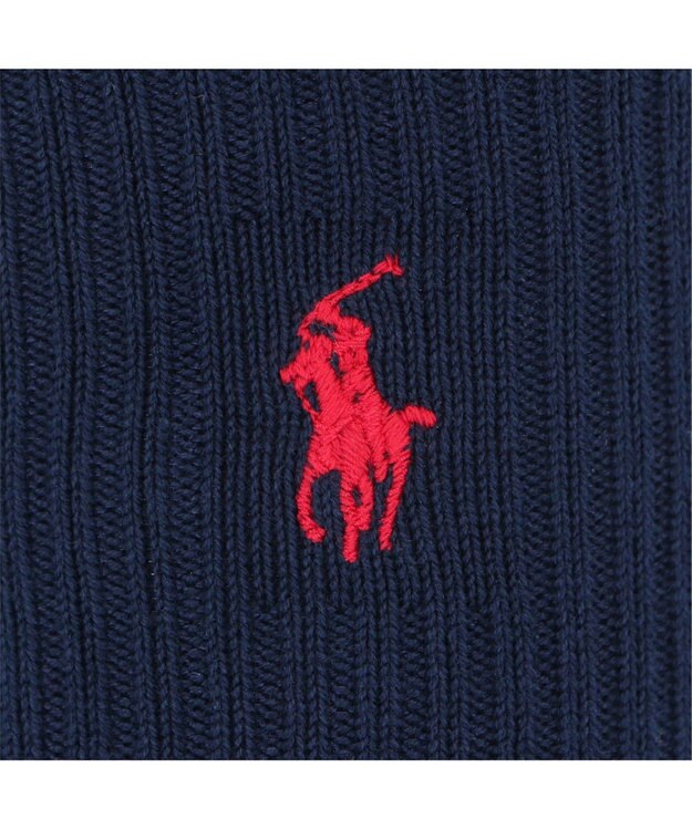 NAIGAI POLO RALPH LAUREN ポロ ラルフ ローレン｜子供 男の子 女の子 キッズ ボーイズ ガールズ｜ワンポイント刺繍 綿混｜リブ ハイソックス ミッドナイトブルー