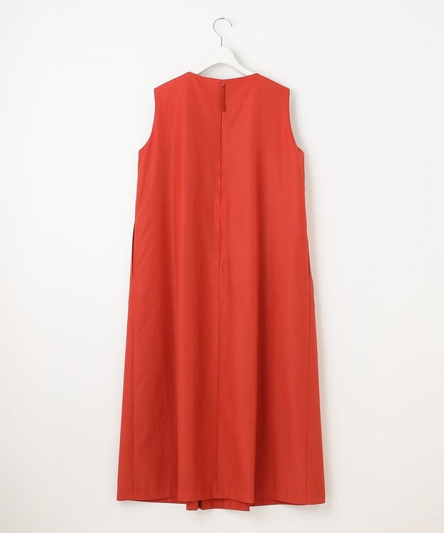 自由区 【WEB限定カラーあり・洗える】タッサーポプリンノースリーブ ワンピース [WEB限定]ディープオレンジ