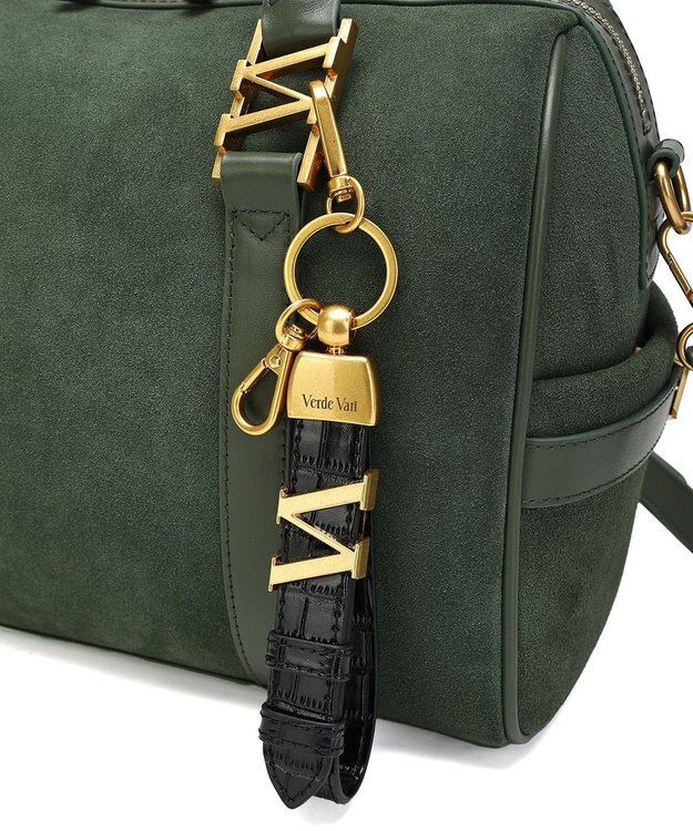 style code 【VerdeVari/ヴェルデヴァリ】スエードボストンバッグ ダークグリーン