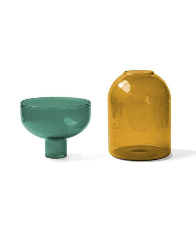 PRESENTERS ROOM amabro / TWO TONE VASE Circle(Green×Yellow) -