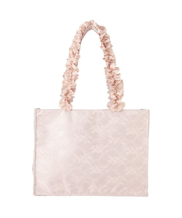 Maison de FLEUR レースフリルハンドルスクエアトートMバッグ Light Pink