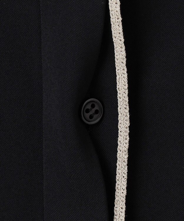 ICB L 【洗える】コンパクトモクロディ バンドカラーカットソー ブラック系