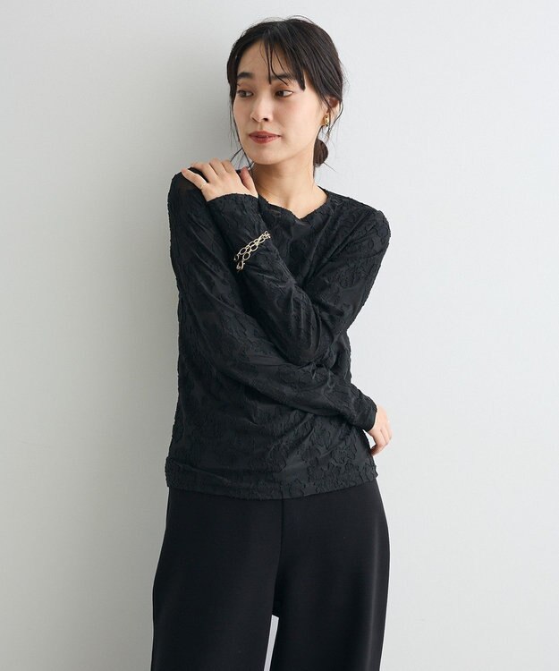 CRAFT STANDARD BOUTIQUE シアージャカードロンTEE Black