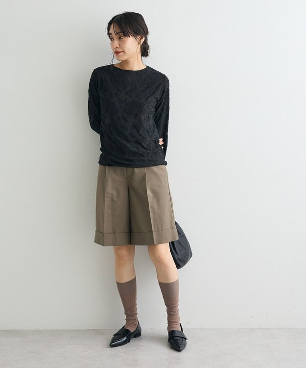 CRAFT STANDARD BOUTIQUE シアージャカードロンTEE Black