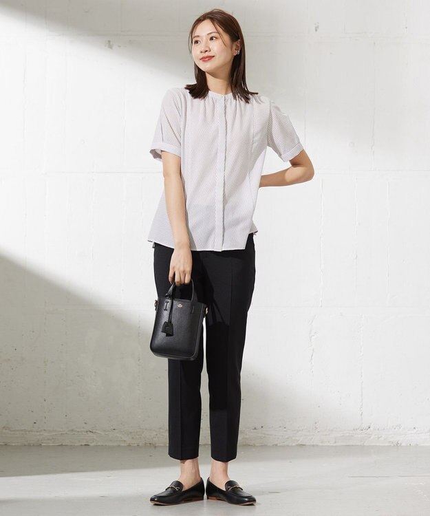 J.PRESS LADIES L 【セットアップ対応・洗える】DRYウーステッド テーパード パンツ ブラック系