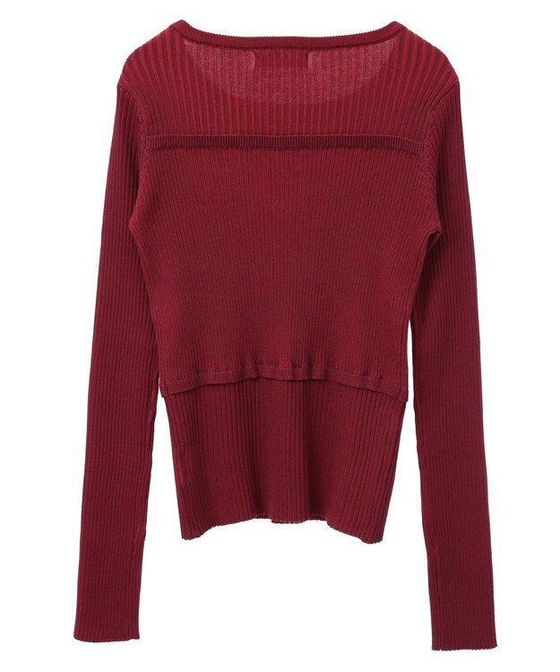 Green Parks ・ＡＮＤＳＥＡＲＣＨ　リブフェイクレイヤードニット Bordeaux