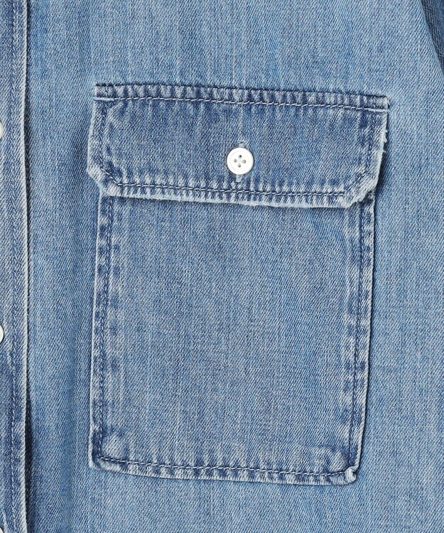 23区 【SLOW/一部店舗限定】LIGHT DENIM クロップド シャツ ブリーチ