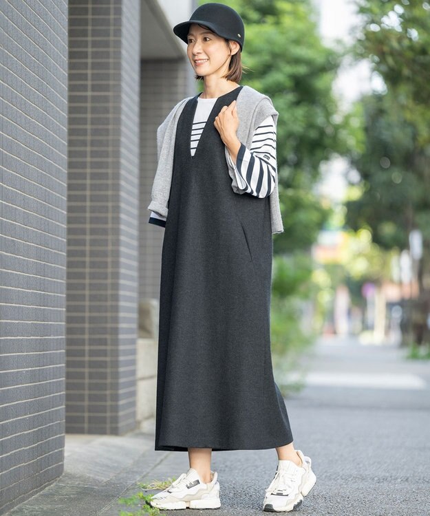 23区 S 【Sサイズ限定】ウールミルドジャージー ジャンパースカート グレー系
