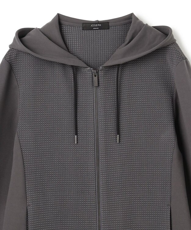 JOSEPH HOMME 【オリジナル素材 】ライトタックジャージー   ジップアップフーディー グレー系