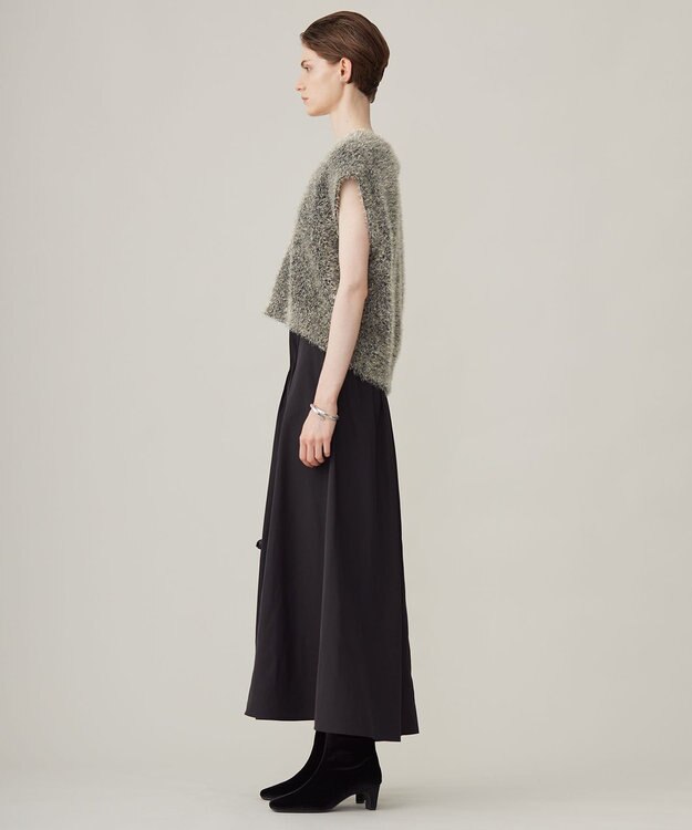 ICB 【洗える】 ルレックスファー ベスト ブラック系