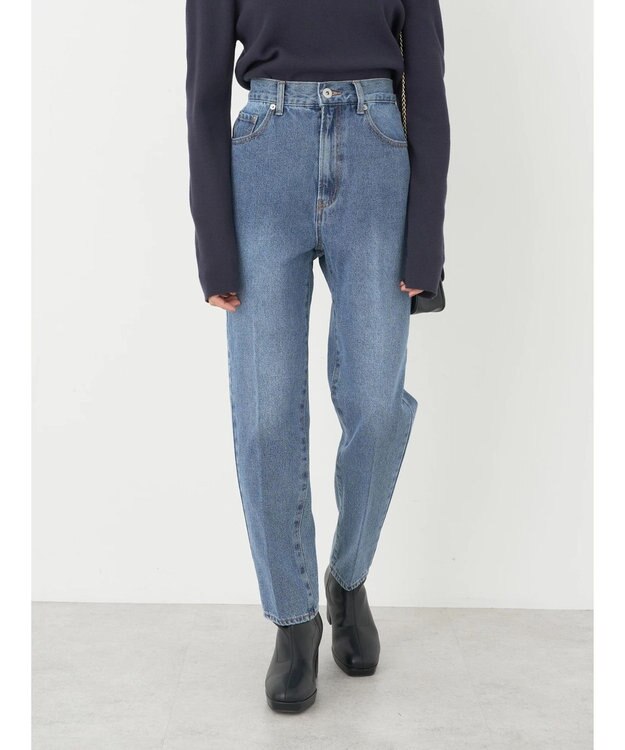 earth music&ecology センタープレスデニムパンツ Light Indigo