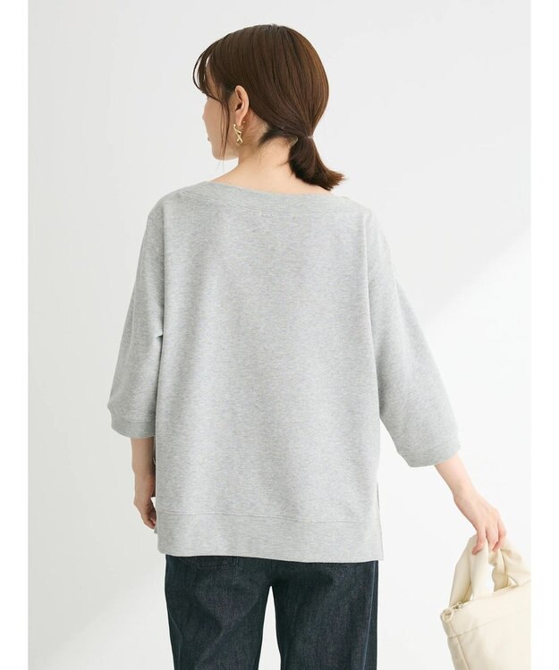 Green Parks ボートネックラメミニ裏毛プルオーバー Gray Mixture