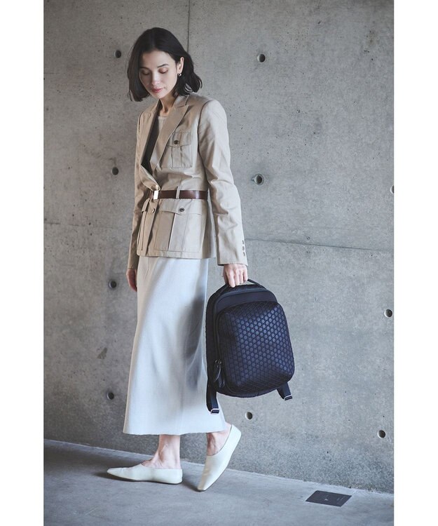 MIYABIYA LAQUOH【撥水加工】篭目エンボスボンディングリュック ブラック