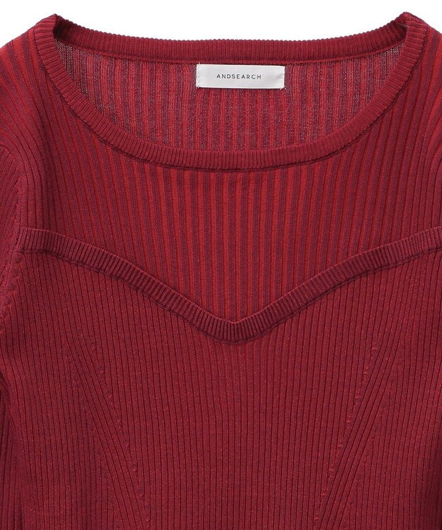 Green Parks ・ＡＮＤＳＥＡＲＣＨ　リブフェイクレイヤードニット Bordeaux