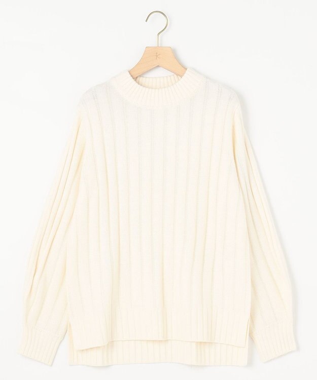 組曲 バルキーワイドリブ ニット アイボリー系