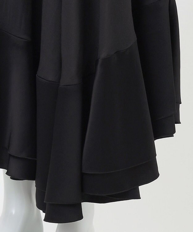 23区 【エステータ】ドレープサテン フレアスカート ブラック系