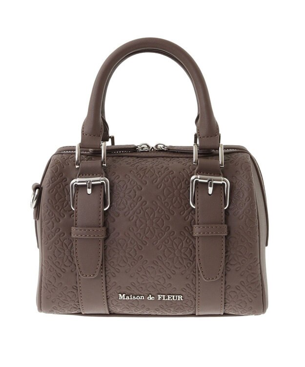 Maison de FLEUR FLEURモノグラムミニボストンバッグ Brown