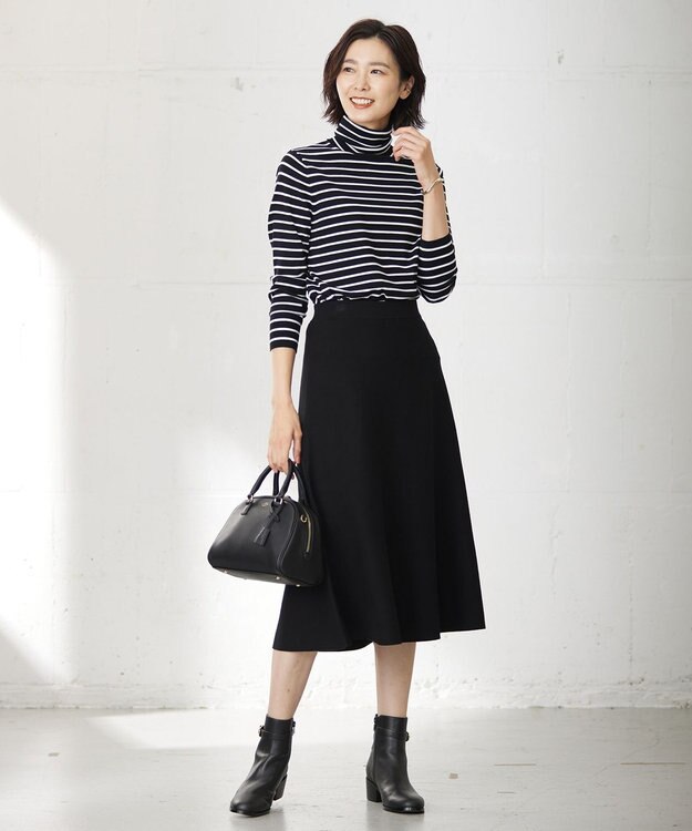 J.PRESS LADIES 【洗える】VIS/PE MILANO ニット スカート ブラック系