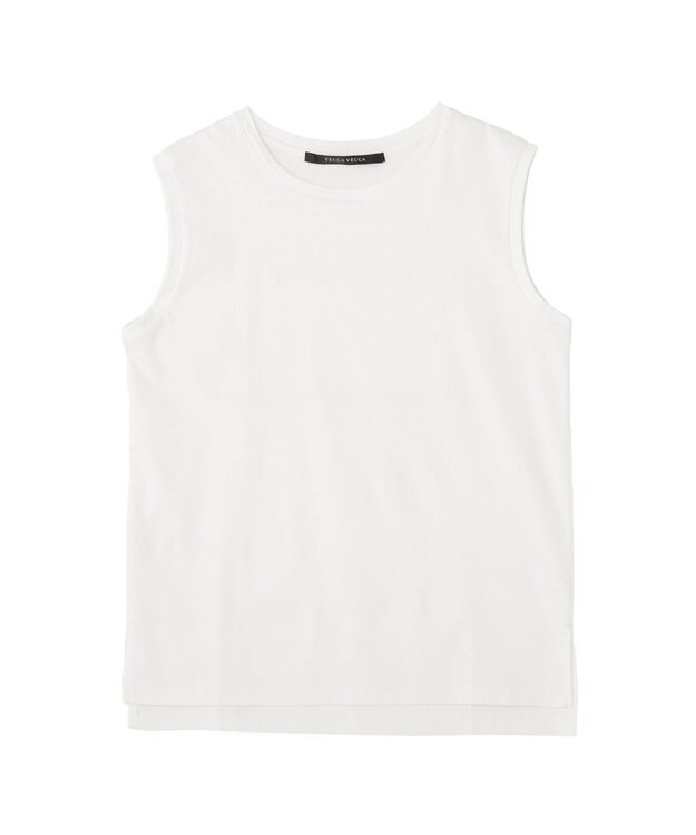 YECCA VECCA コットンスムースノースリーブトップス Off White
