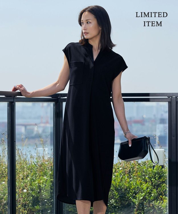 ICB 【WEB限定・洗える】ストレッチアムンゼン ワンピース ネイビー系