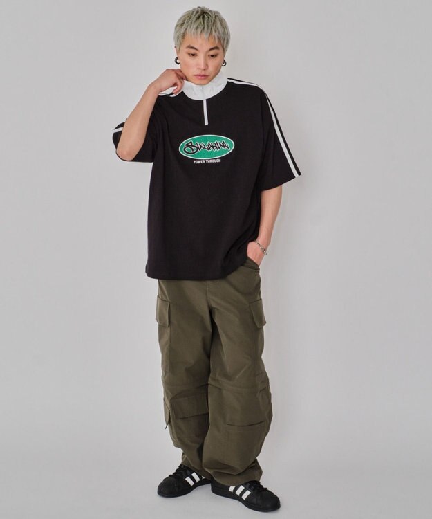 WEGO 【MLサイズ展開】2WAYリップストップカーゴパンツ カーキ