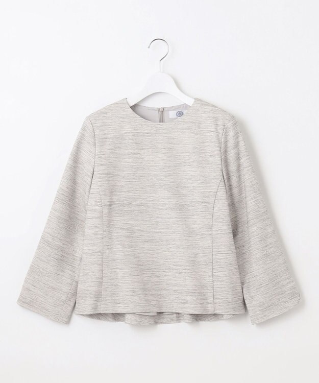 J.PRESS LADIES L ライトツイードストレッチ ブラウス ライトグレー系1