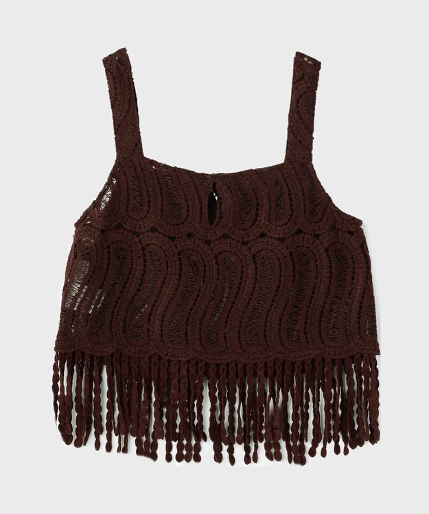 GRACE CONTINENTAL クロシェレースキャミ ブラウン