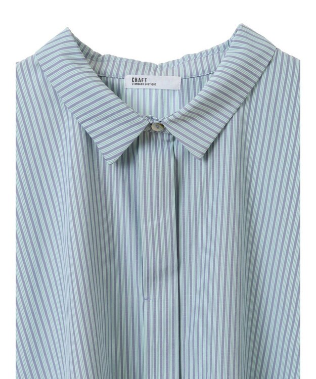 CRAFT STANDARD BOUTIQUE ステンサイドソリッドストライプブラウス① Stripe Sax