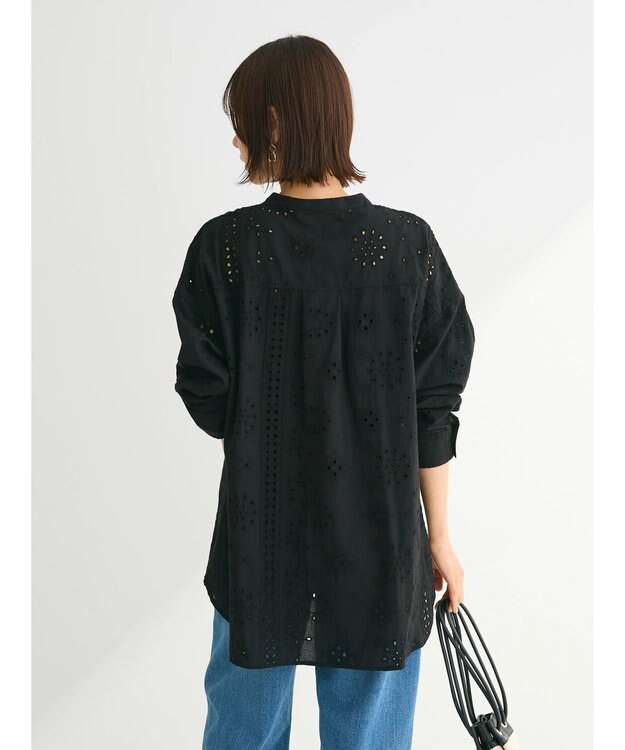 Green Parks ・ＳＵＧＡＲ　ＳＰＯＯＮ　刺繍レースシャツチュニック Black
